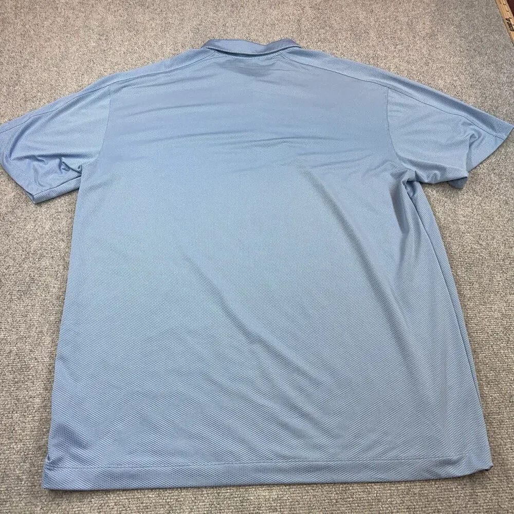 Nike Golf Fit Dry Mens Polo Shirt Blue Size XXL Quick Dry Sweat Wicking Light